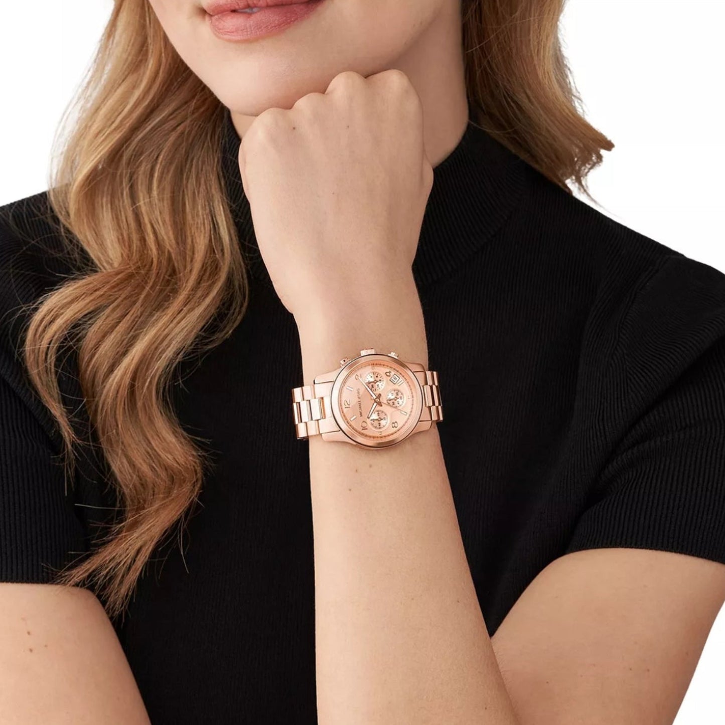 Reloj cronógrafo con pulsera de 34 mm para mujer Michael Kors Runway - Dorado