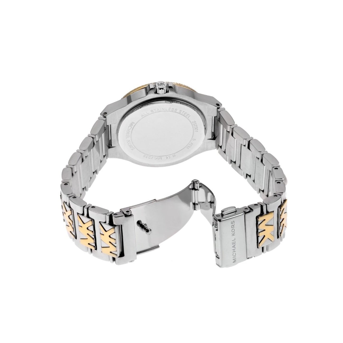 Reloj de pulsera de dos tonos con tres manecillas y esfera blanca de Michael Kors Lennox para mujer de 37 mm