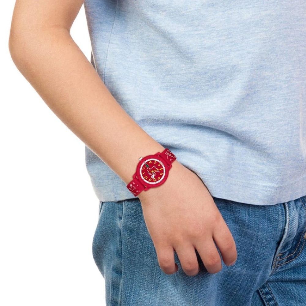 Reloj unisex Lacoste 12.12 para niños, correa de 32 mm, color rojo