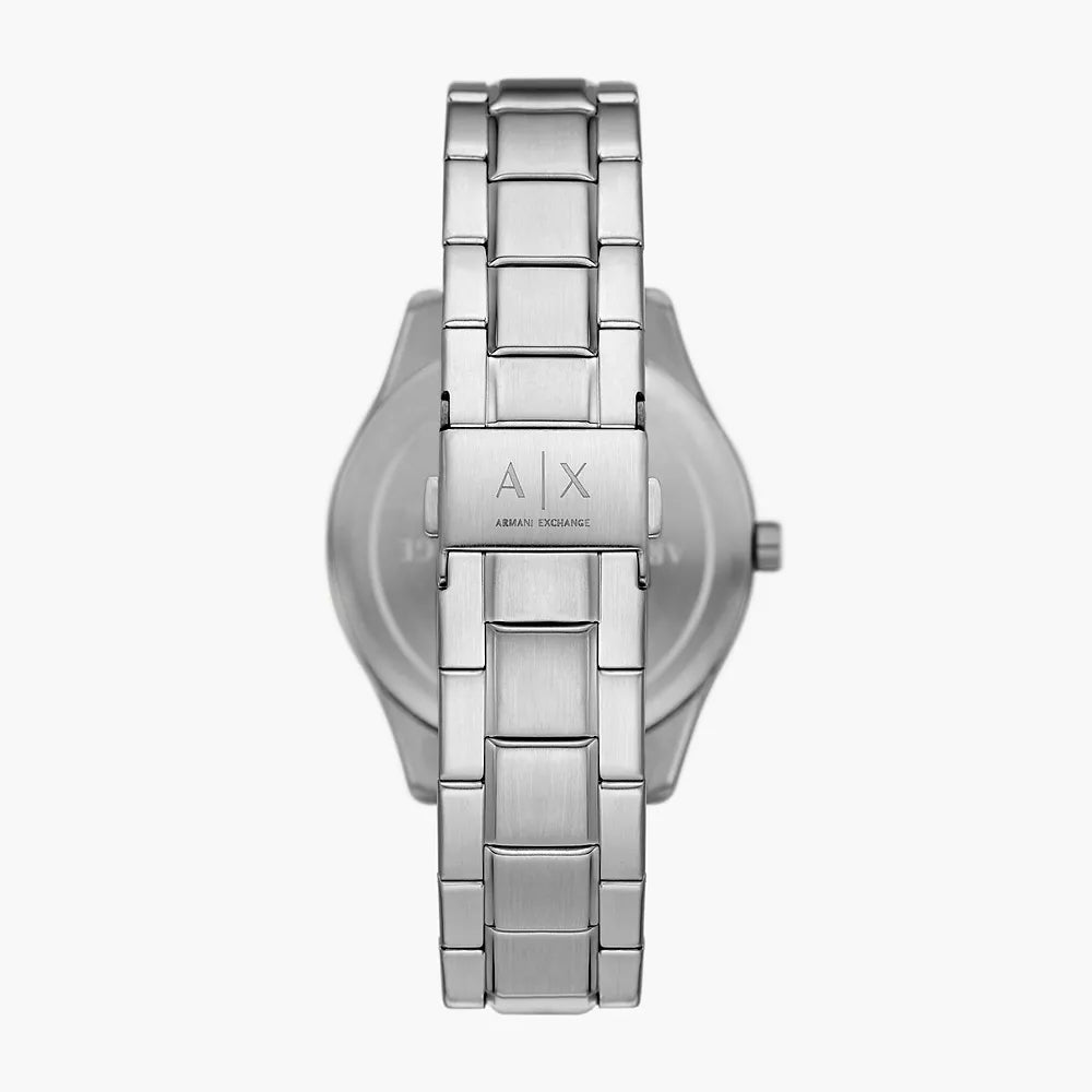 Armani Exchange Dante men's 42mm Multi function Silver Bracelet Watch - Black Dial