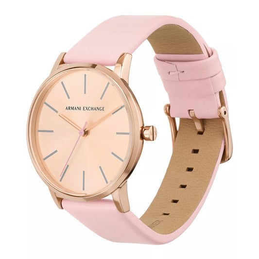 Armani Exchange Lola Women's 36mm Three-Hand Strap Watch with Bracelet - Pink