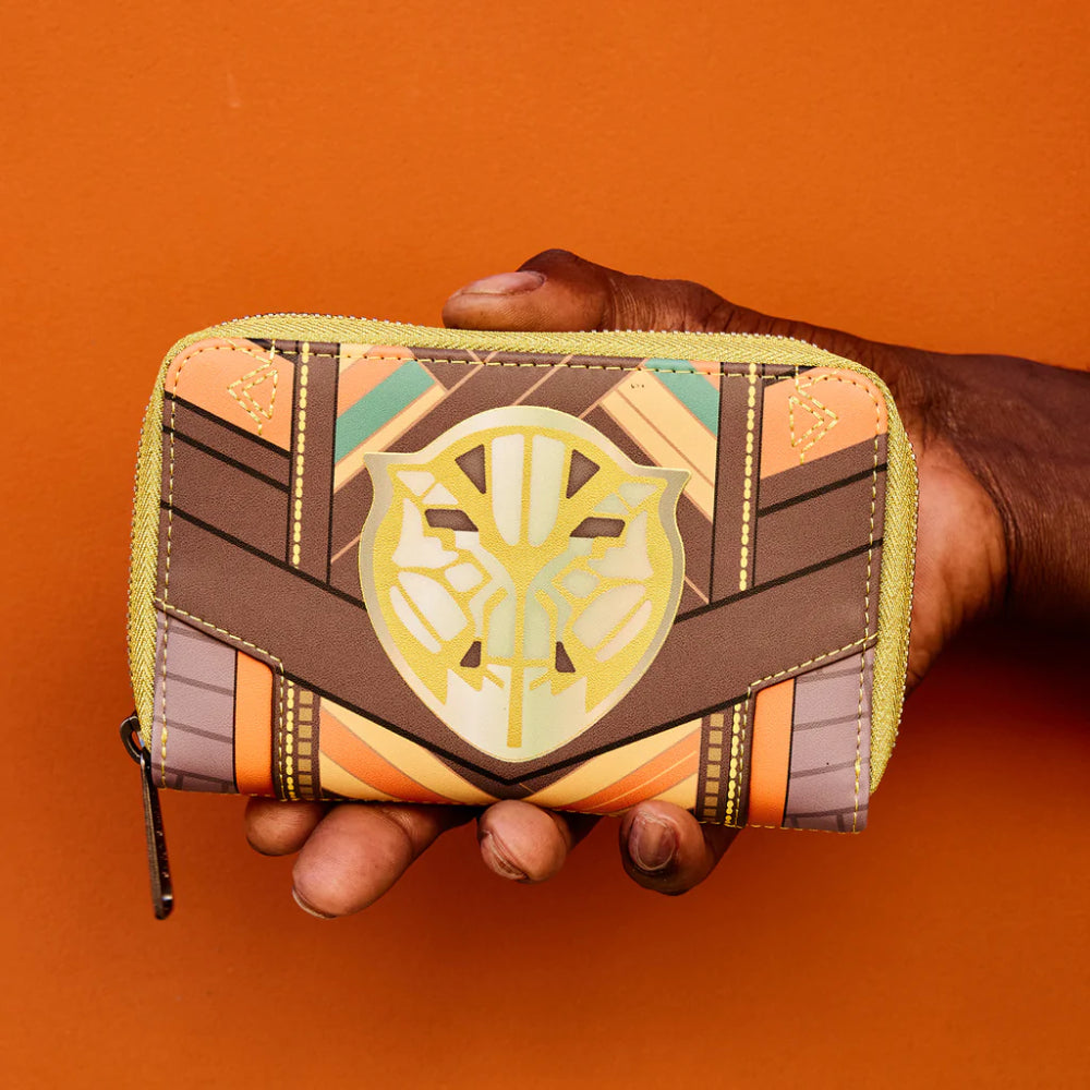 Cartera de cuero sintético de 15" con diseño de Black Panther Okoye para cosplay de Loungefly, color naranja