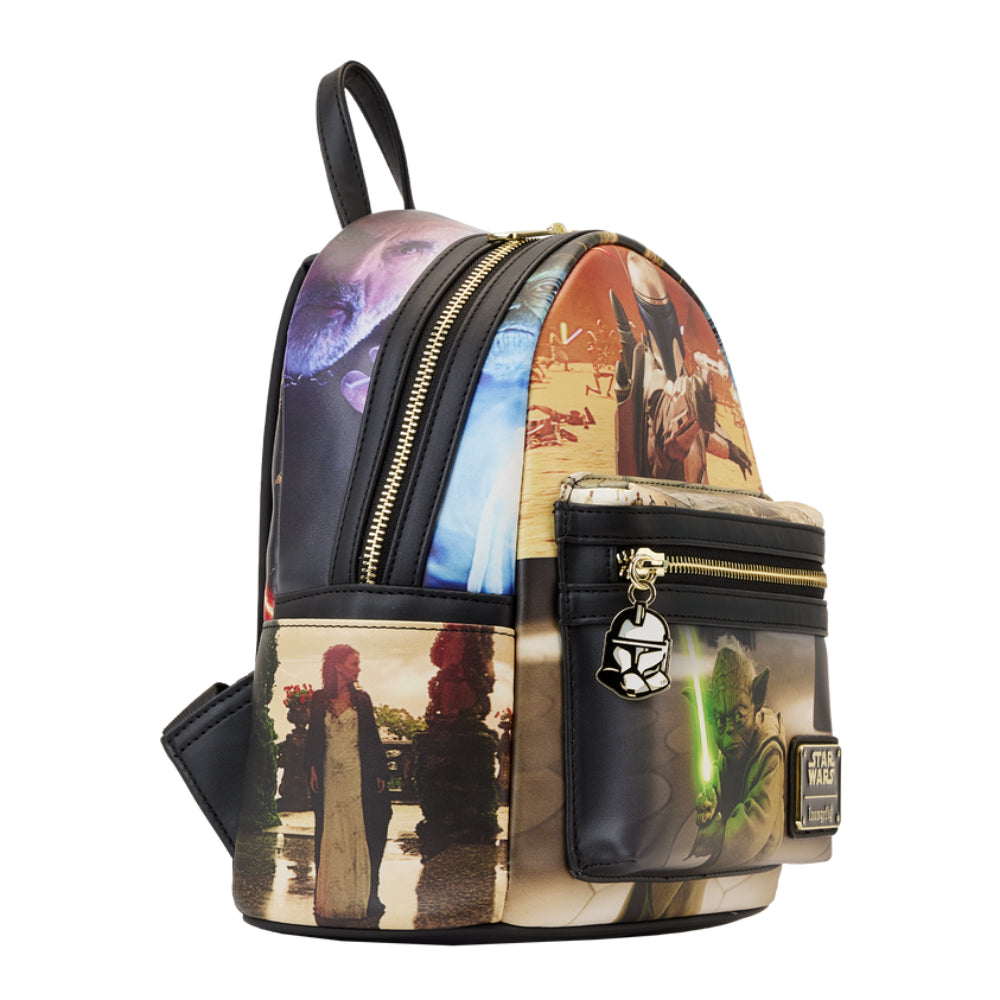 Loungefly 10" Star Wars Episode II Attack of the Clones Scene Mini Backpack in Polyurethane - Multicolor