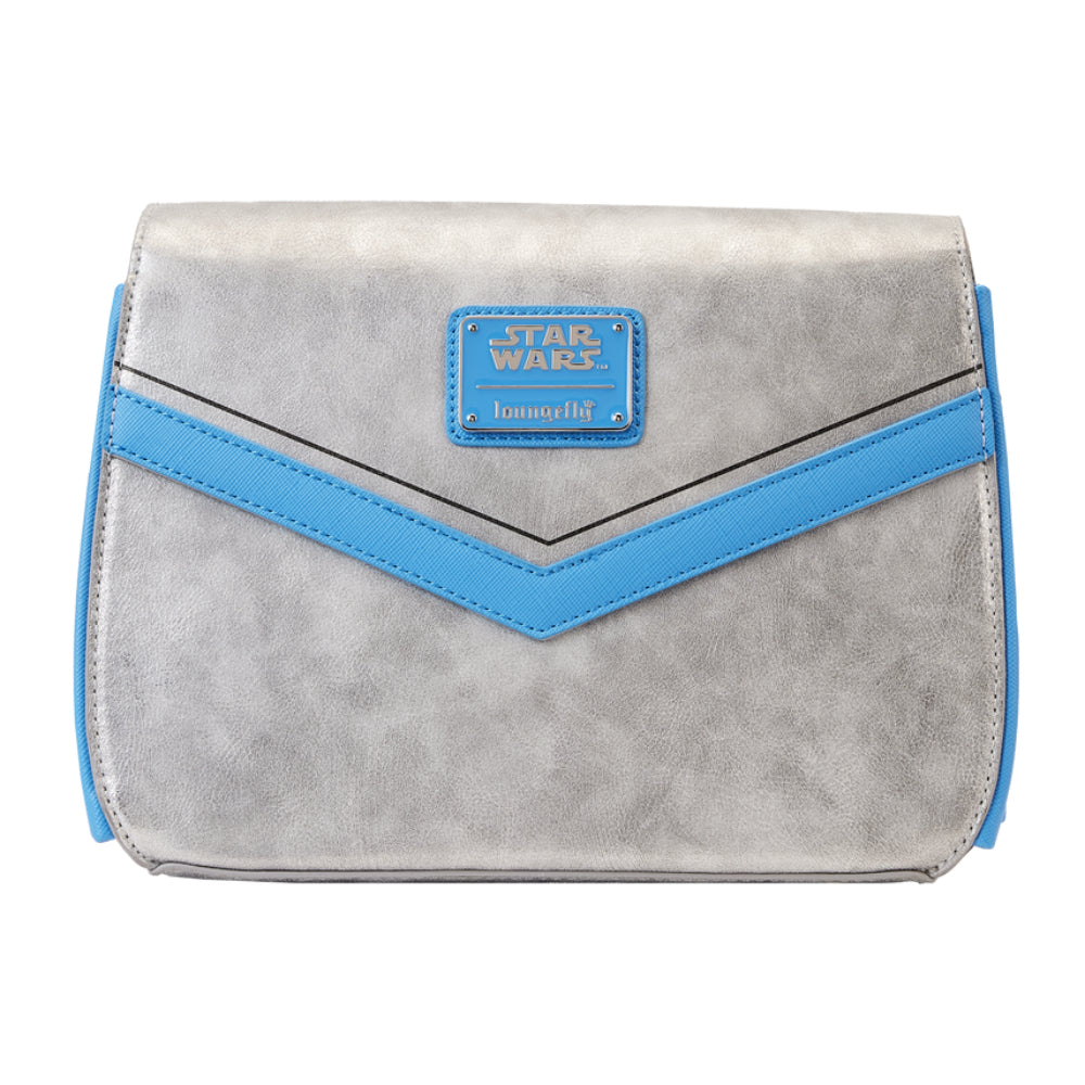 Bolso bandolera Star Wars Jango Fett de Loungefly en poliuretano, plateado y azul