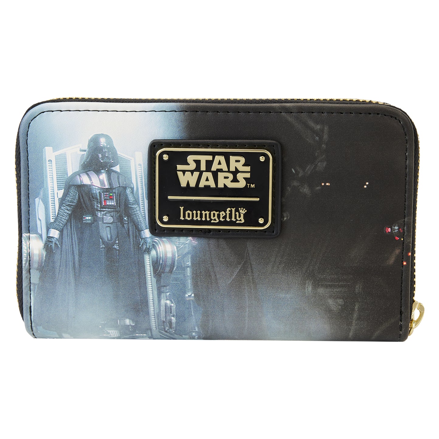 Cartera Loungefly con cremallera de 4" con escena de La venganza de los Sith y Star Wars: Episodio III