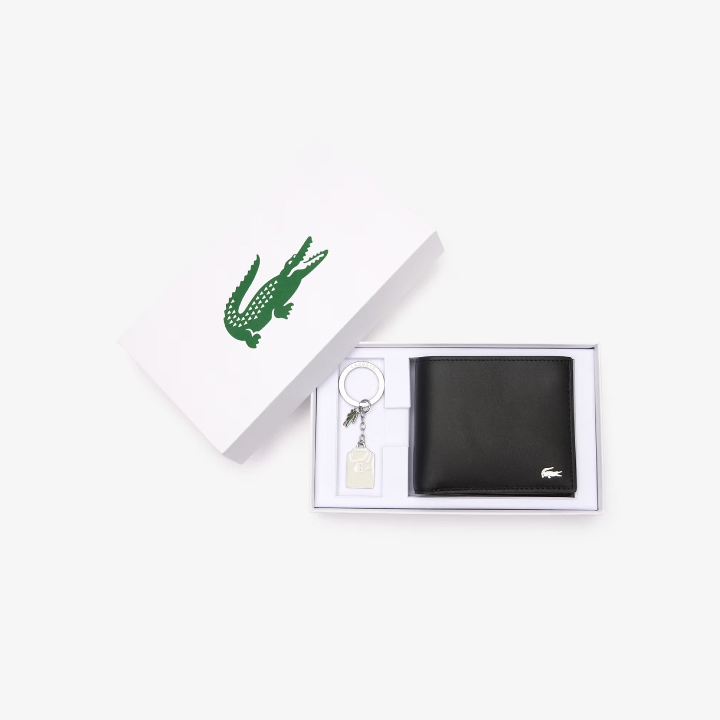 Lacoste Wallet and Polo Key Chain Gift Set - Black