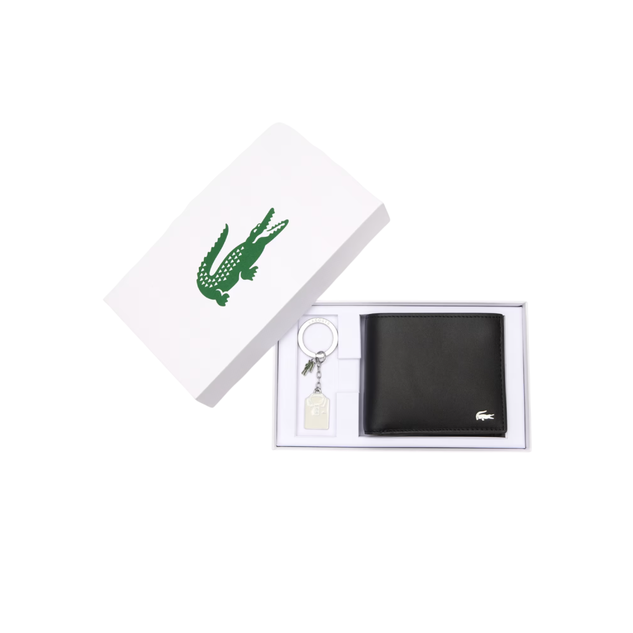 Lacoste Wallet and Polo Key Chain Gift Set - Black