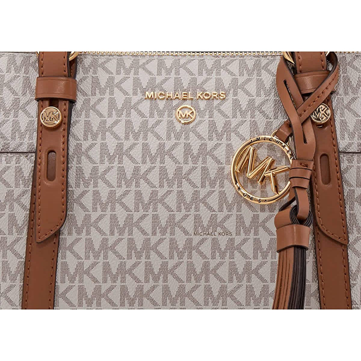 Bolso tote con cremallera superior y logotipo pequeño Sullivan de Michael Kors - Blanco