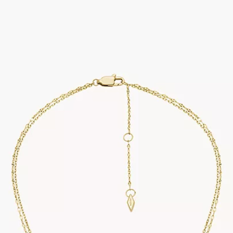 Fossil Sadie Tokens of Affection Women's Chain Necklace in Two-Tone Stainless Steel