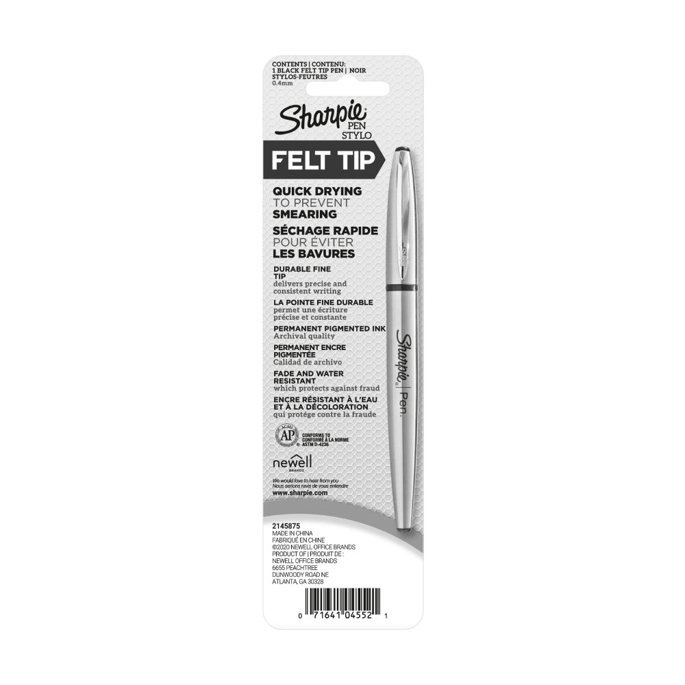 Sharpie Stainless Steel Fine Point 0.4mm Grip Pen - Black