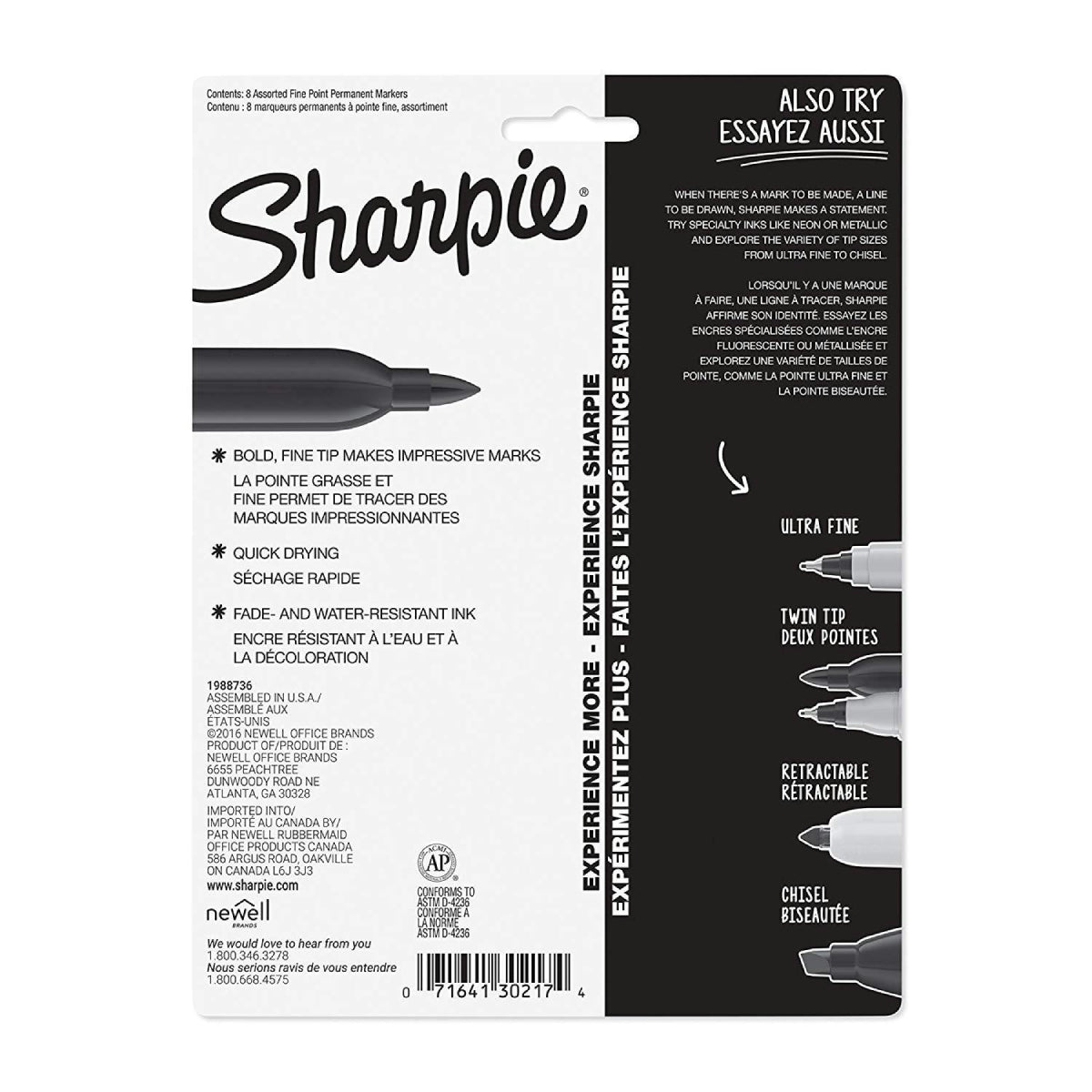 Sharpie Fine Point Permanent Markers (Set of 8)