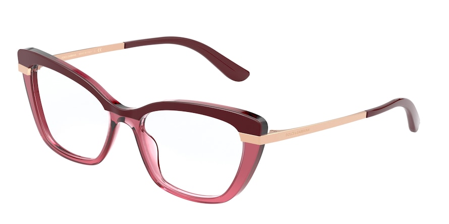 Dolce & Gabbanna Bordeaux/Transparent Bo Demo Lens Eyeglasses