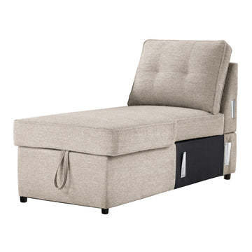 Noah 32.25'' Reversible Storage Chaise by Steve Silver Company - Tan