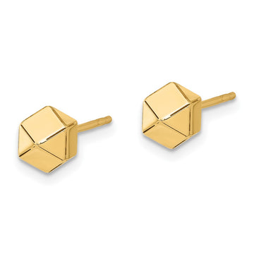 14K Leslie's Women's Geometric Ball Post Earrings in 14K Yellow Gold