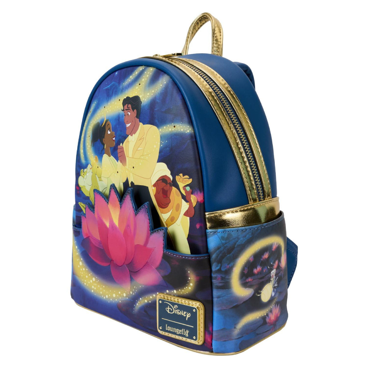 Loungefly Disney The Princess and The Frog 15th Anniversary Tiana and Naveen Glow Mini Backpack - Blue