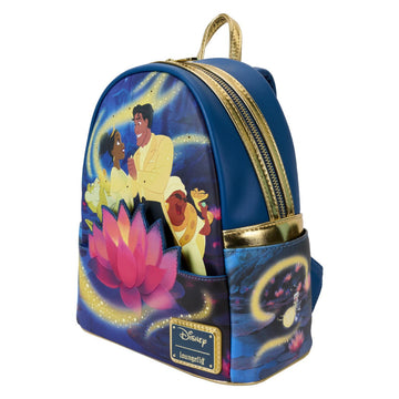 Loungefly Disney The Princess and The Frog 15th Anniversary Tiana and Naveen Glow Mini Backpack - Blue