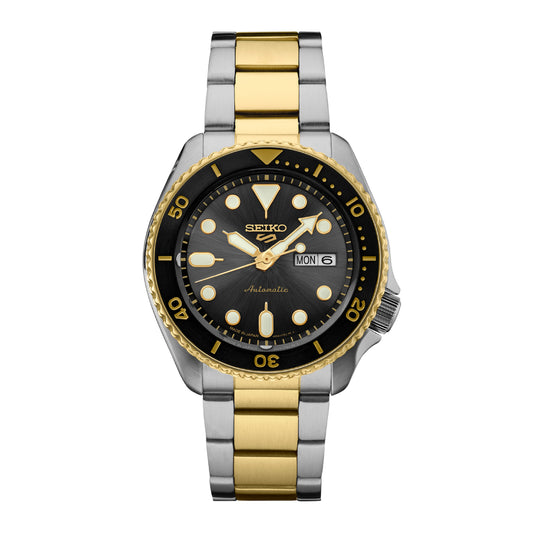 Seiko 5 Sports Men's 42.5mm Two-Tone Bracelet Watch - Charcoal Dial