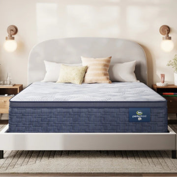 Serta Perfect Rest Emerald Vale 15" Plush Pillow Top Mattress - Blue/White