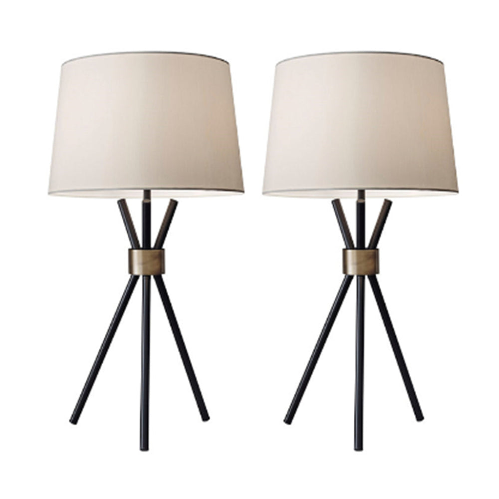 Sagebrook Home Contemporary 22" Metal Tripod Table Lamp (Set of 2) - Black