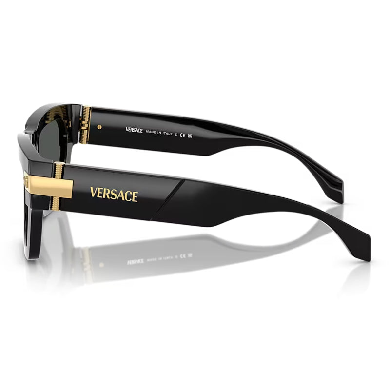 Versace VE446455GB1 Men's Rectangle Solid Color Sunglasses