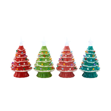 One Hundred 80 Degrees 8" Lighted Christmas Tree with Timer - Assorted