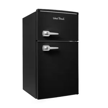 West Bend WB0300RCR2XB 3.1 cu. ft. Retro Compact Top Freezer Refrigerator - Black