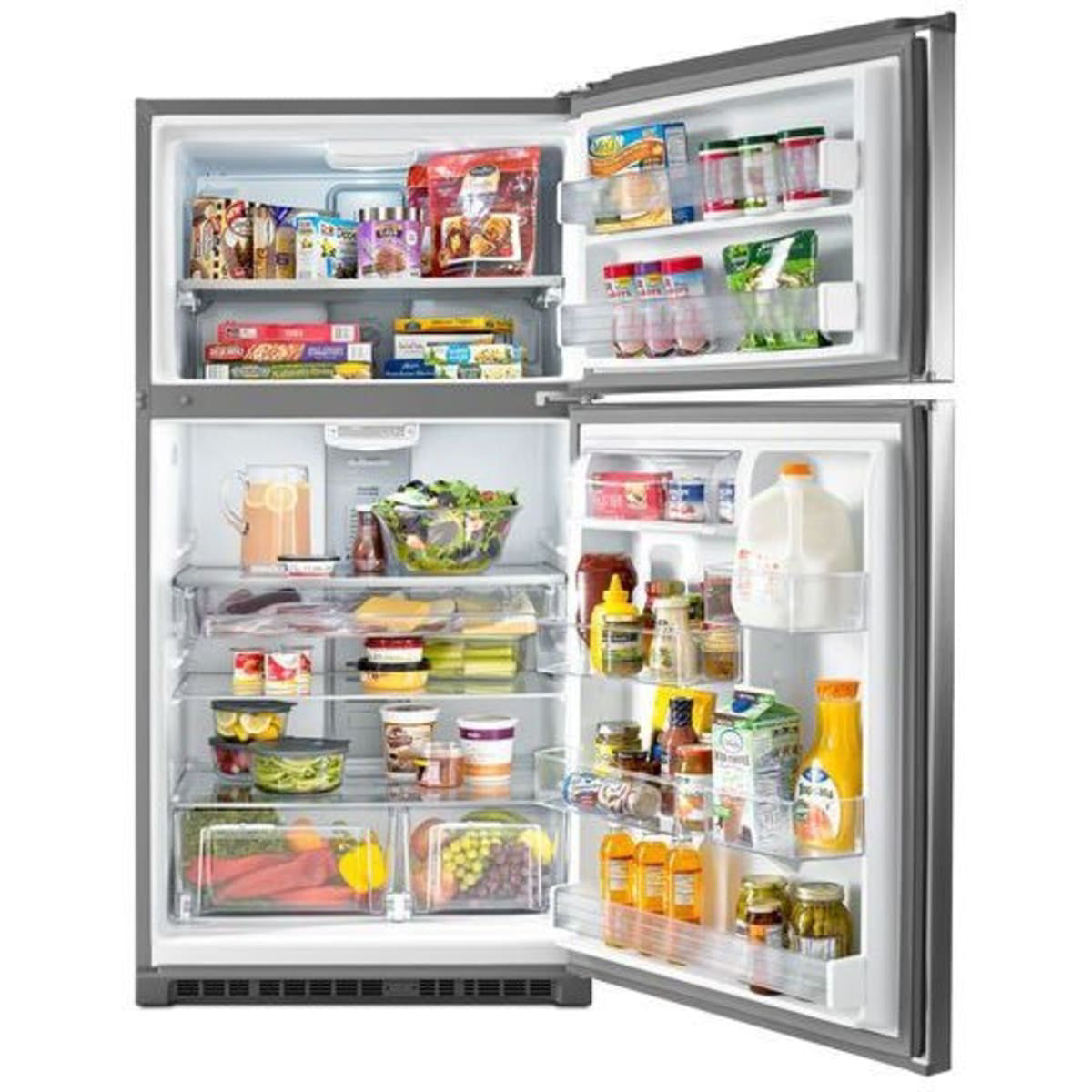Maytag MRT711SMFZ 21 cu. ft. Top Freezer Refrigerator with EvenAir Cooling Tower - Silver