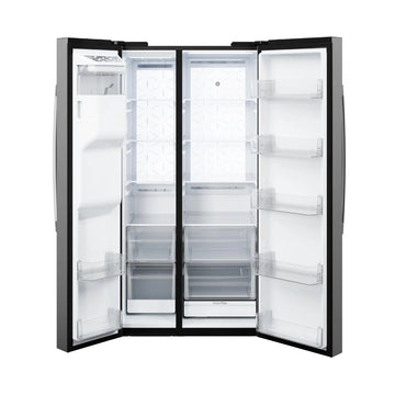 GE GSS28PYYFS 27.7 cu. ft. Side-By-Side Refrigerator with LED Light Walls - Silver