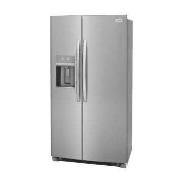 Refrigerador de dos puertas verticales de profundidad estándar Frigidaire Gallery GRSS2652AF de 25,6 pies cúbicos, acero inoxidable, con certificación ENERGY STAR