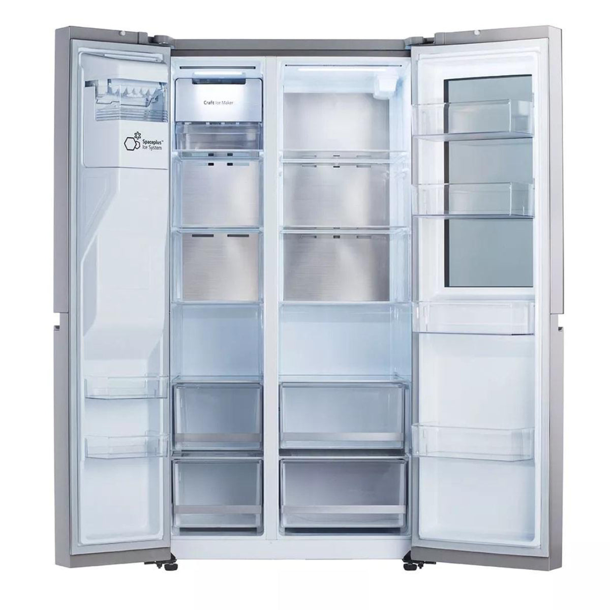 Bundle: LG 27.1 cu. ft. Side by Side Smart Refrigerator with Craft Ice + 5.8 cu. ft. Smart Gas Range with SmartDiagnosis - Silver