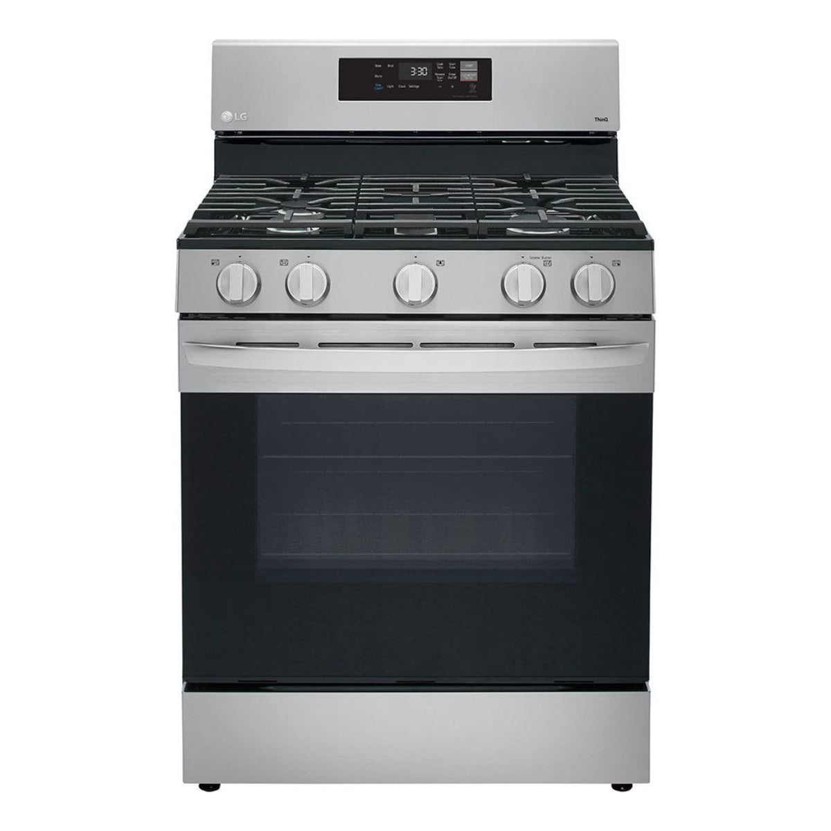 Bundle: LG 27.1 cu. ft. Side by Side Smart Refrigerator with Craft Ice + 5.8 cu. ft. Smart Gas Range with SmartDiagnosis - Silver