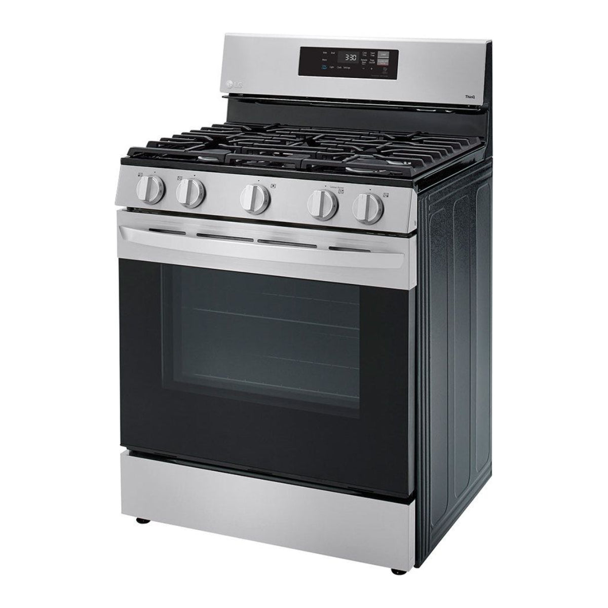 Bundle: LG 27.1 cu. ft. Side by Side Smart Refrigerator with Craft Ice + 5.8 cu. ft. Smart Gas Range with SmartDiagnosis - Silver