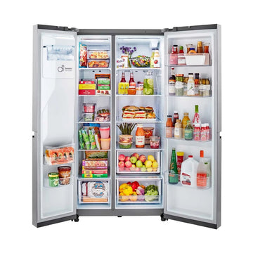 Refrigerador LG LRSXS2706S de acero inoxidable de 27 pies cúbicos de lado a lado 
