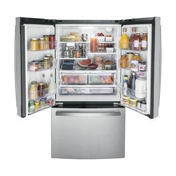 GE Appliances GNE27JYMFS 27 cu.ft French Door Refrigerator - Silver
