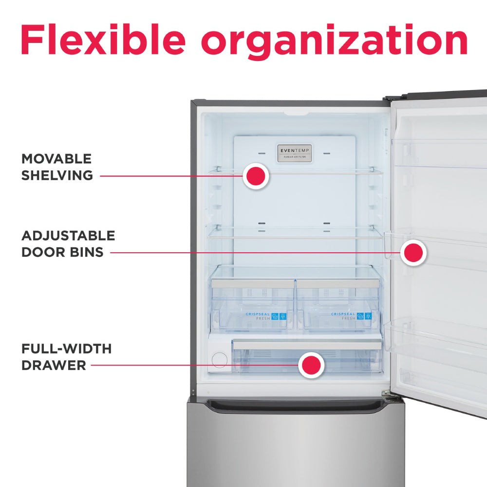 Frigidaire Gallery GRBN2012AF 20 cu. ft. Standard-Depth Bottom Freezer Refrigerator - Silver