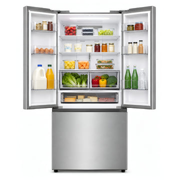 Appliance Basics BCD640WZ 22.5 cu. ft. French Door Refrigerator with Internal Auto Ice Maker - Silver