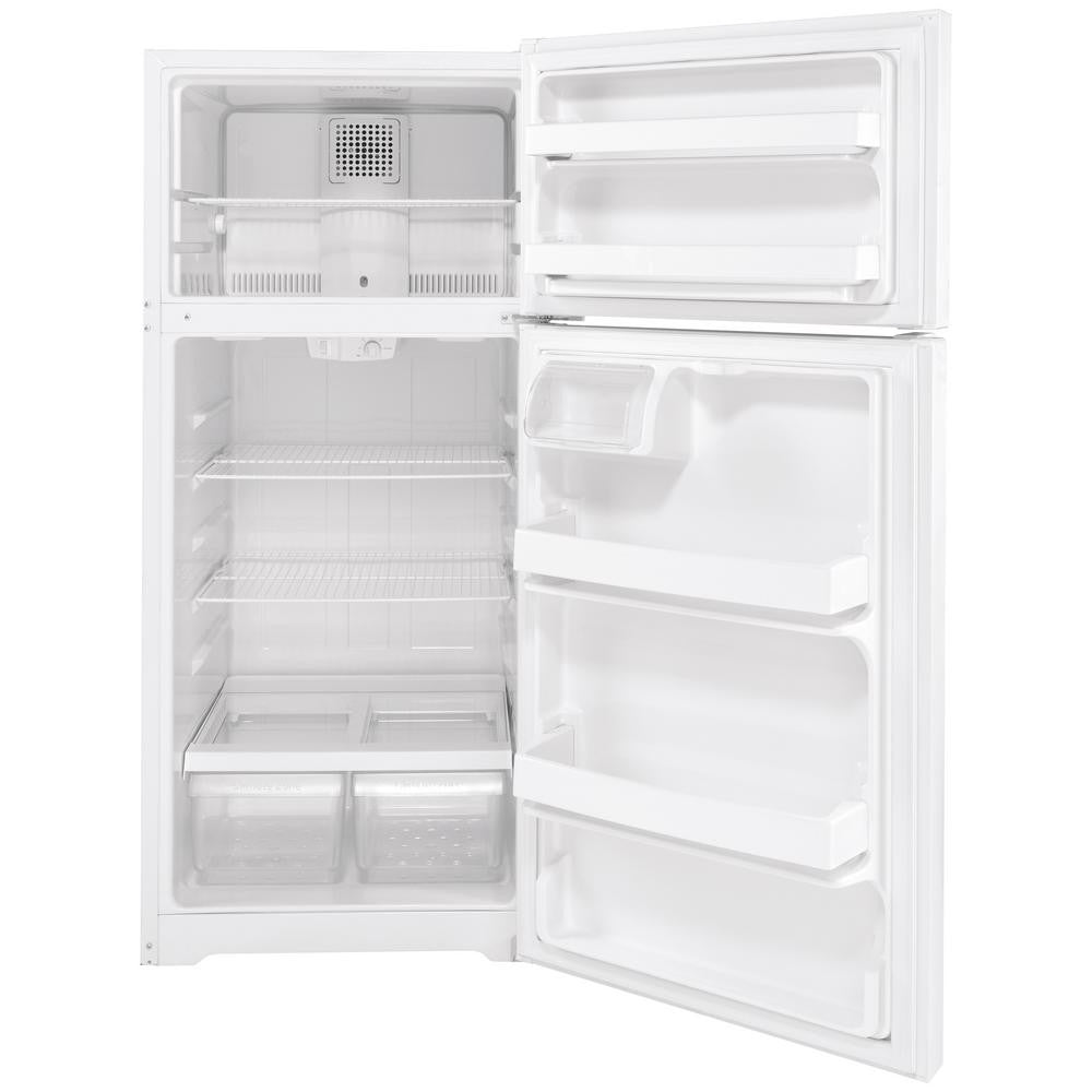 Refrigerador GE GTS17DTNRWW de 16,6 pies cúbicos con congelador superior, color blanco 