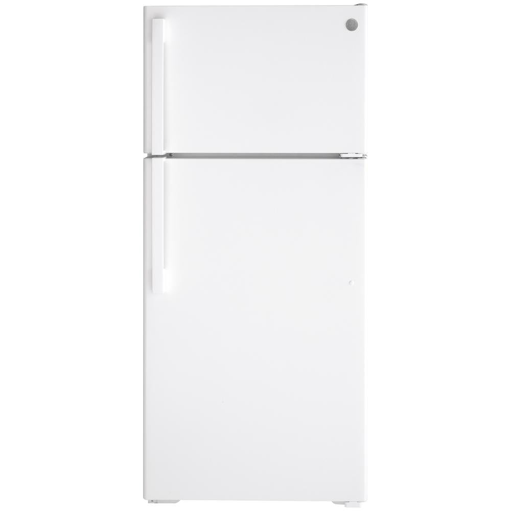 Refrigerador GE GTS17DTNRWW de 16,6 pies cúbicos con congelador superior, color blanco 