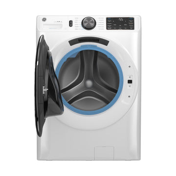 Lavadora a vapor de carga frontal inteligente GE GFW655SSVWW de 5,0 pies cúbicos con SmartDispense - Blanca