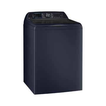 Lavadora de carga superior GE PTW900BPTRS de 5,4 pies cúbicos con tecnología Smarter Wash, color azul zafiro, certificación ENERGY STAR