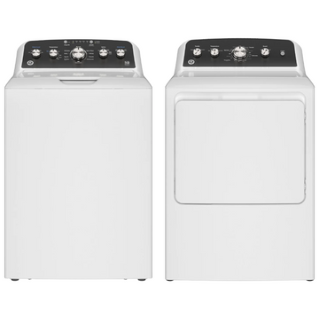 Bundle: GE GTW485ASWWB 4.5 cu. ft. Top Load Washer + GE GTD48GASWWB 7.2 cu. ft. Front Load Gas Dryer