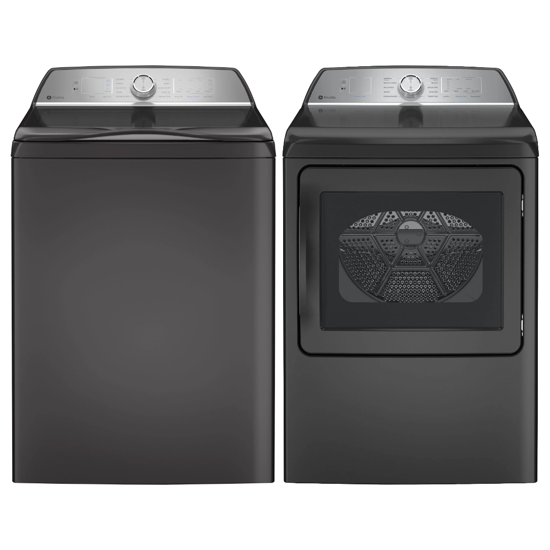 Bundle: GE Profile 4.9 Cu Ft High Efficiency Smart Top Load Washer + GE 7.4 cu. ft. Front Load Dryer