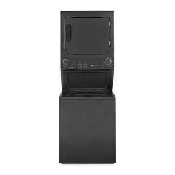 Centro de lavado GE GUD27GSPMDG con lavadora de 3,8 pies cúbicos y secadora a gas de 5,9 pies cúbicos - Color negro