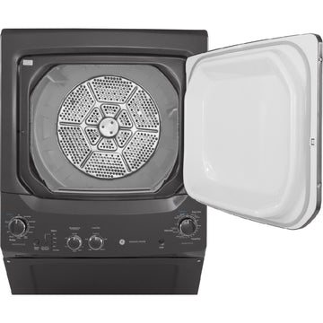 Centro de lavado GE GUD27GSPMDG con lavadora de 3,8 pies cúbicos y secadora a gas de 5,9 pies cúbicos - Color negro