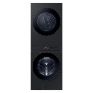 Lavadora Samsung Bespoke WH46DBH500GV de 4,6 pies cúbicos con sistema de dispensación automática Flex y secadora a gas de 7,6 pies cúbicos, color negro cepillado