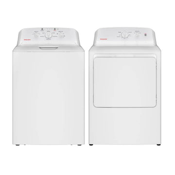 Bundle: Hotpoint HTW265ASW 4.0 cu. ft. Top Load Washer + Hotpoint HTX26EASWWW 6.2 cu. ft. Front Load Freestanding Electric Dryer - White
