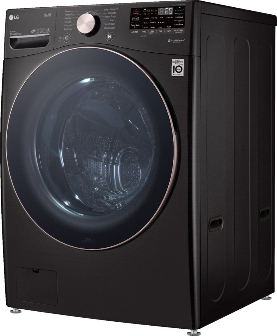 LG WM4000HBA 4.5 cu. ft. Stackable Front Load Washer with Wi-Fi and Smart Features - Black Steel