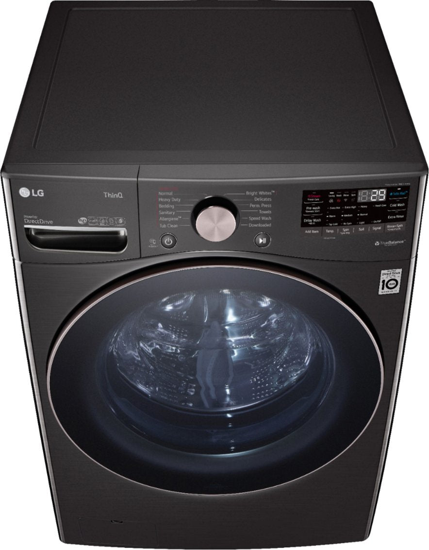 LG WM4000HBA 4.5 cu. ft. Stackable Front Load Washer with Wi-Fi and Smart Features - Black Steel