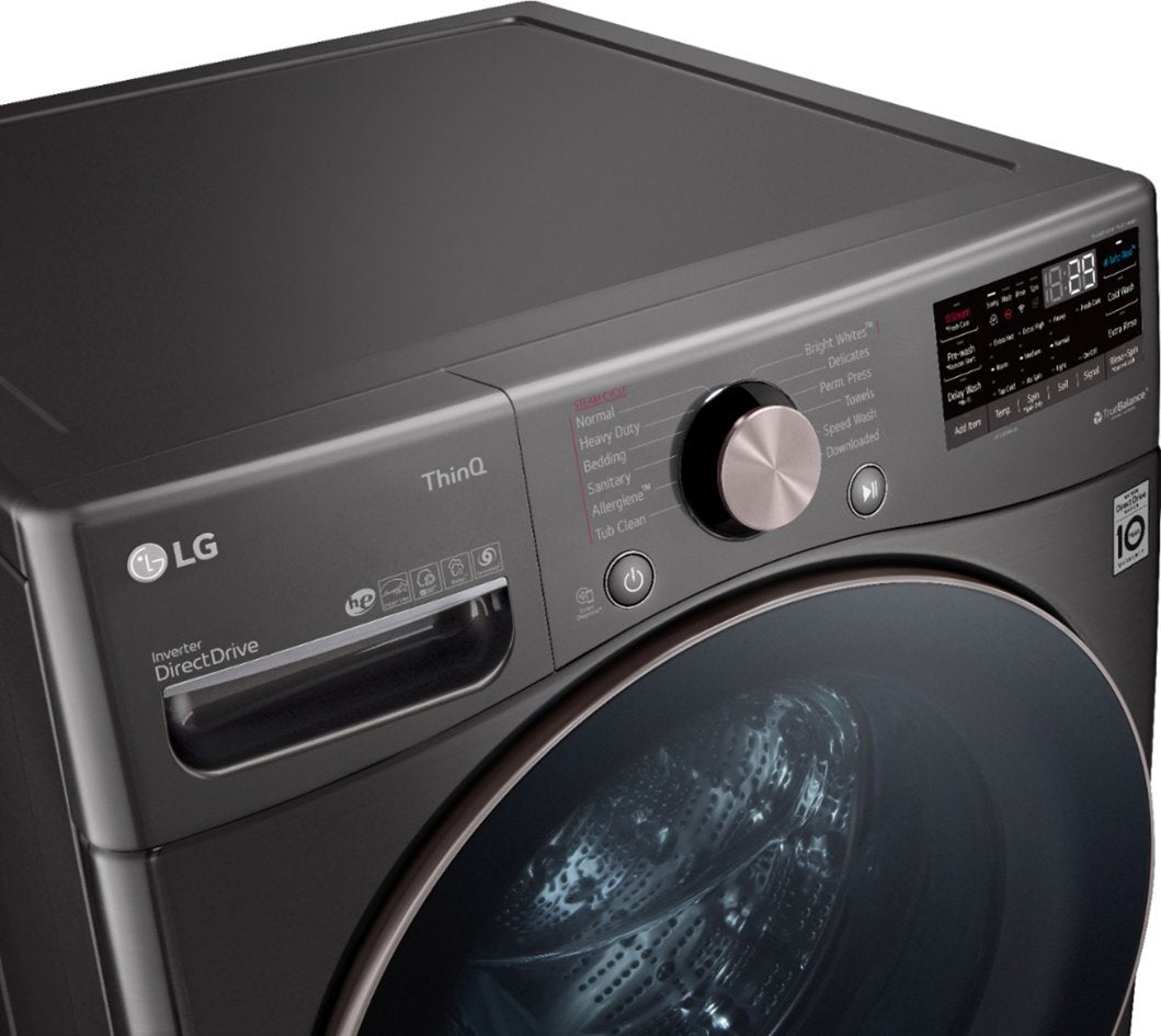 LG WM4000HBA 4.5 cu. ft. Stackable Front Load Washer with Wi-Fi and Smart Features - Black Steel