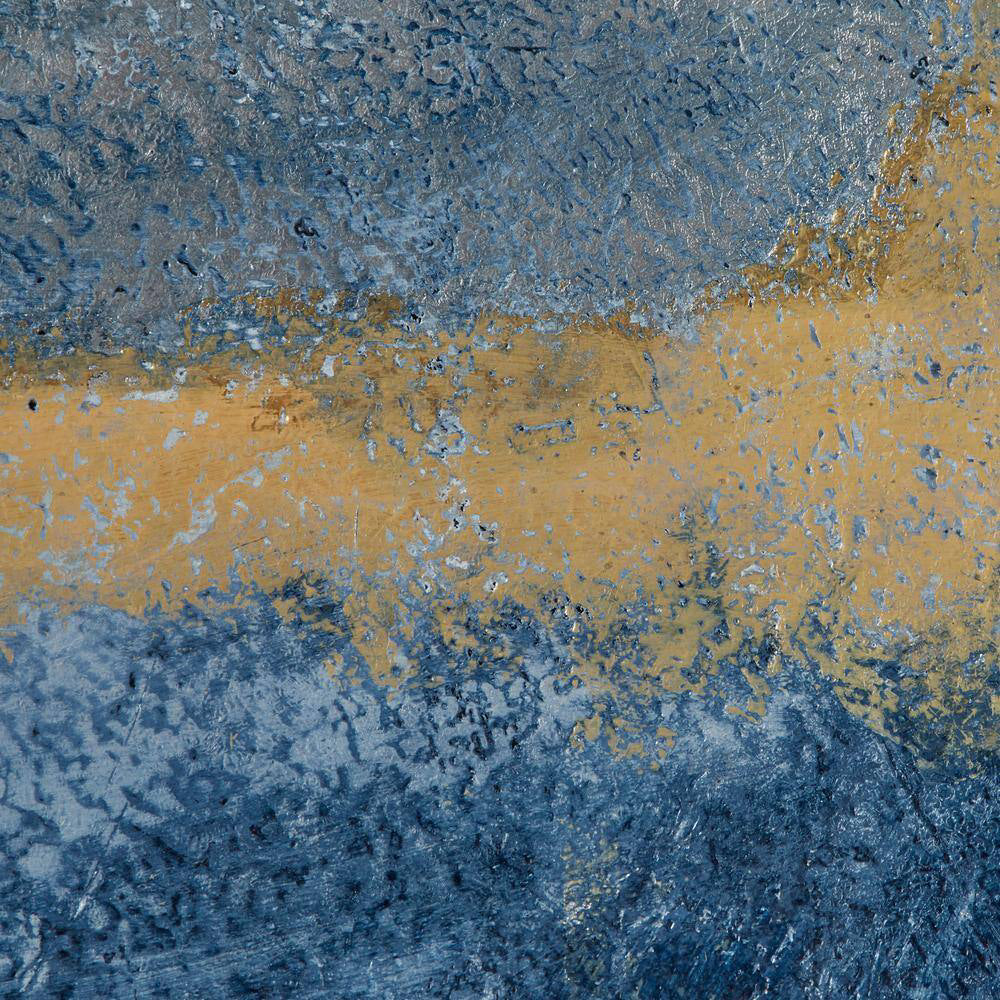 UMA Enterprises Coastal 31" Metal Round Wall Décor - Blue/Gold